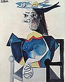 Woman in a Fish Hat 1942 - Pablo Picasso reproduction oil painting