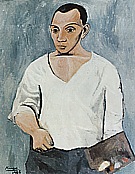 Self-Portrait with Palette 1906 - Pablo Picasso reproduction oil painting