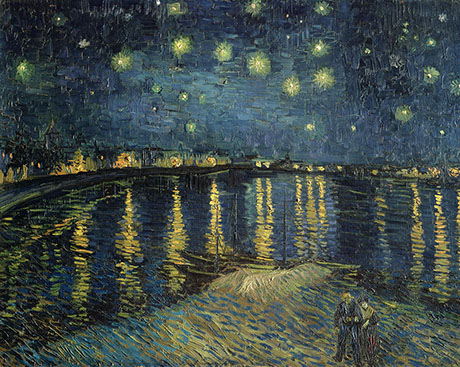 Starry Night over the Rhone 1888 - Vincent van Gogh reproduction oil painting