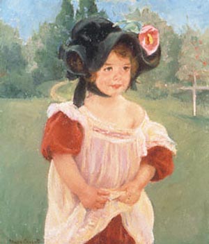 Margot Standing in a Garden - Mary Cassatt reproduction oil painting