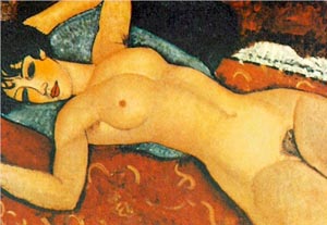 Nude on a Cushion 1917 - Amedeo Modigliani reproduction oil painting