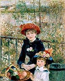 Two Sisters on the Terrace - Pierre Auguste Renoir reproduction oil painting