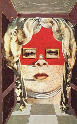 Mae West's Face which May be Used as a Surrealist Apartment. 1934-1935 - Salvador Dali reproduction oil painting