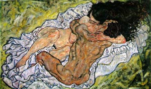 Embrace (Lovers II) 1917 - Egon Scheile reproduction oil painting
