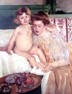 Mother and Child 1901 - Mary Cassatt reproduction oil painting