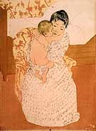 Mother's Caress - Mary Cassatt reproduction oil painting