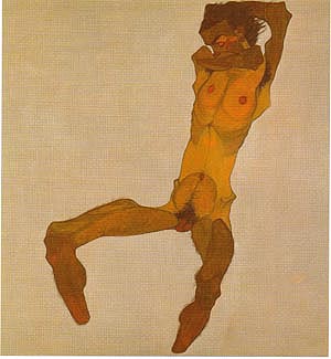 Seated Nude Male1910 - Egon Scheile reproduction oil painting