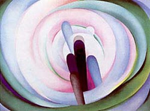 Grey,Blue  and Black -Pink Circle 1929 - Georgia O'Keeffe reproduction oil painting