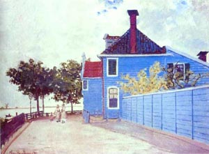 The Blue House Zandaam 1871 - Claude Monet reproduction oil painting