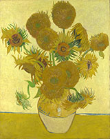 Vase with Fifteen Sunflowers 1888 - Vincent van Gogh reproduction oil painting