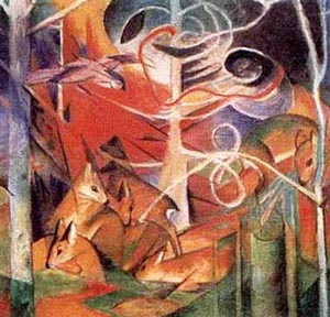 Deer in the Forest I - Franz Marc reproduction oil painting