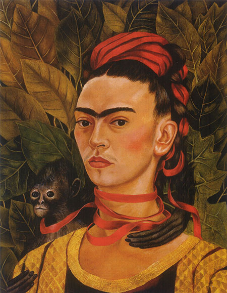 Self Portrait with Monkey 1940 - Frida Kahlo reproduction oil painting