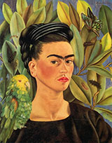 Self Portrait with Bonito 1941 - Frida Kahlo reproduction oil painting