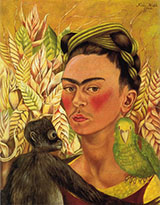 Self Portrait with Monkey Parrot 1942 - Frida Kahlo