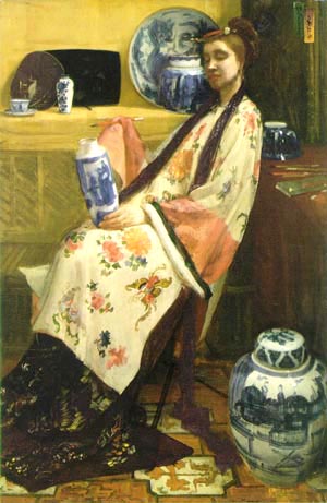 Purple and Rose: The Lange Leizen of the Six Marks 1864 - James McNeill Whistler reproduction oil painting