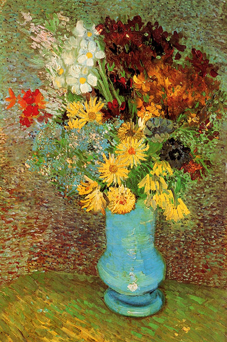 Vase with Dasies and Anemones 1887 - Vincent van Gogh reproduction oil painting