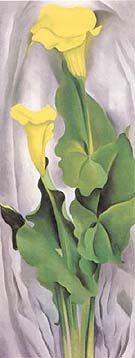 Yellow Calla with Green Leaves - Georgia O'Keeffe