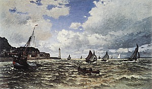 Mouth of the seine at Honfleur 1865 - Claude Monet reproduction oil painting