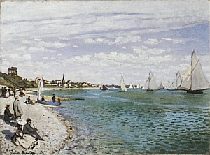 Regatta at Sainte-Adresse, 1867 - Claude Monet reproduction oil painting