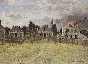 Houses by the edge of the Fields, 1873 - Claude Monet reproduction oil painting