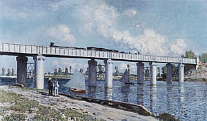 The Railroad Bridge at Argenteuil, 1873 - Claude Monet reproduction oil painting