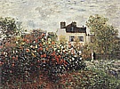 A Corner of the Garden with Dahlias, 1873 - Claude Monet reproduction oil painting