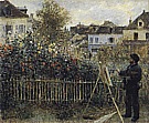 Monet Painting in his Argenteuil Garden, 1873 - Claude Monet reproduction oil painting