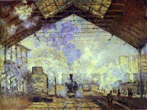 Interior of the Gare Saint-Lazare, 1877 - Claude Monet reproduction oil painting