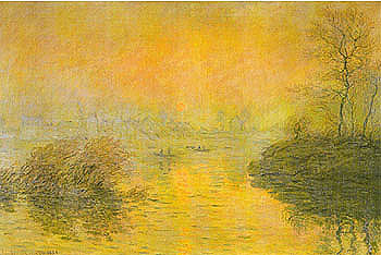 Sunset at Lavancourt, 1880 - Claude Monet reproduction oil painting