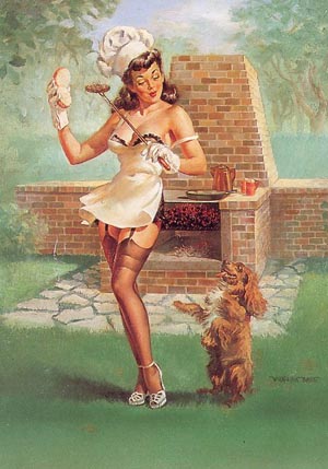 Barbecutie - Pin Ups reproduction oil painting
