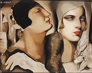 Two Woman with Cloches, 1925 - Tamara de Lempicka reproduction oil painting