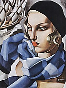 The Blue Scarf, 1930 - Tamara de Lempicka reproduction oil painting