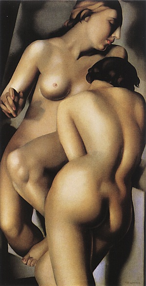 The Two Girlfriends, 1930 - Tamara de Lempicka reproduction oil painting