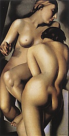 The Two Girlfriends, 1930 - Tamara de Lempicka reproduction oil painting