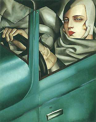 Auto Portrait Green Bugatti - Tamara de Lempicka reproduction oil painting