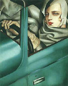 Auto Portrait Green Bugatti - Tamara de Lempicka