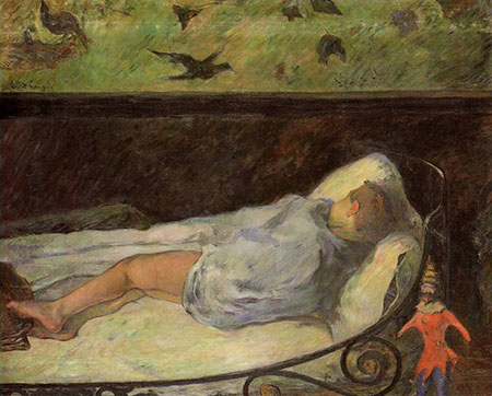 Young Girl Dreaming Study of a Child Asleep 1881 - Paul Gauguin reproduction oil painting