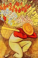 El Vendedor de Flores - Diego Rivera reproduction oil painting