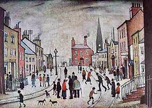 A Lancashire Village 1935 - L-S-Lowry reproduction oil painting