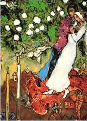 Three Candles - Marc Chagall reproduction oil painting