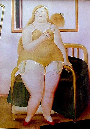 Woman Undressed 1987 - Fernando Botero reproduction oil painting