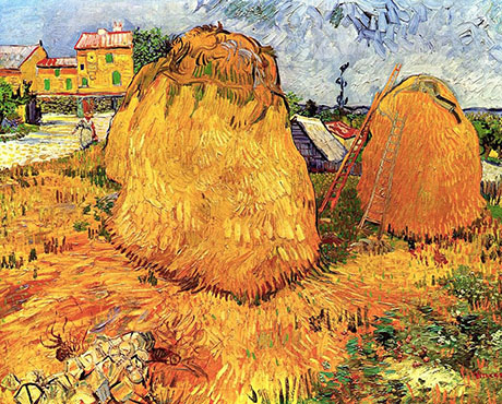 Haystacks in Provence 1888 - Vincent van Gogh reproduction oil painting