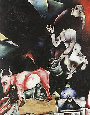 To Russia, with Asses and Others 1911 - Marc Chagall reproduction oil painting