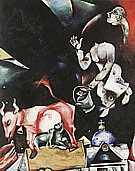 To Russia, with Asses and Others 1911 - Marc Chagall reproduction oil painting