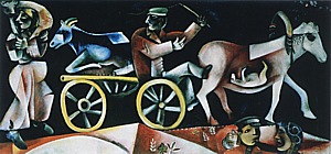 The Cattle Dealer 1912 - Marc Chagall reproduction oil painting