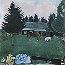 The Poet Reclining 1915 - Marc Chagall reproduction oil painting