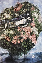 Lovers in the Lilacs 1930 - Marc Chagall reproduction oil painting