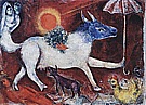 Cow with Parasol 1946 - Marc Chagall reproduction oil painting