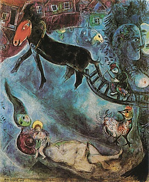 Madonna with the Sleigh 1947 - Marc Chagall reproduction oil painting