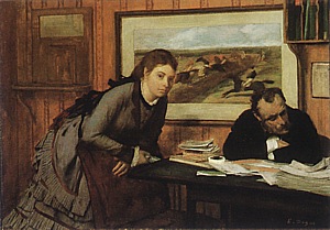 Bad Mood, about 1869-71 - Edgar Degas reproduction oil painting